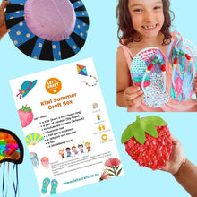 Load image into Gallery viewer, Kids-summer-crafts-kite-strawberry-jellyfish-jandals-by-let_s-craft-box-NZ