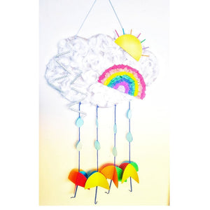 Weather theme, cloud, rainbow, sun, umbrellas crafts for kids