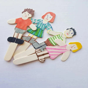 Painting Figures -Happy Campers in Camping theme craft kit for kids - Let's Craft Box NZ