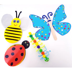 Kids craft kit with four insect craft activities 